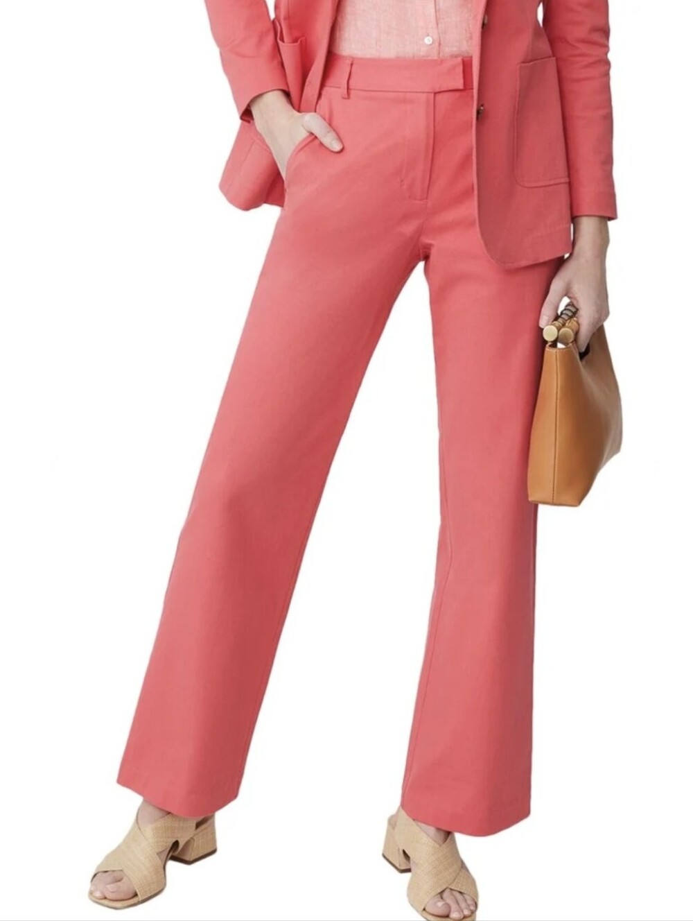 J.McLaughlin Brock Pants Sz.6 Cotton Linen Blend High Rise Wide Leg Trousers